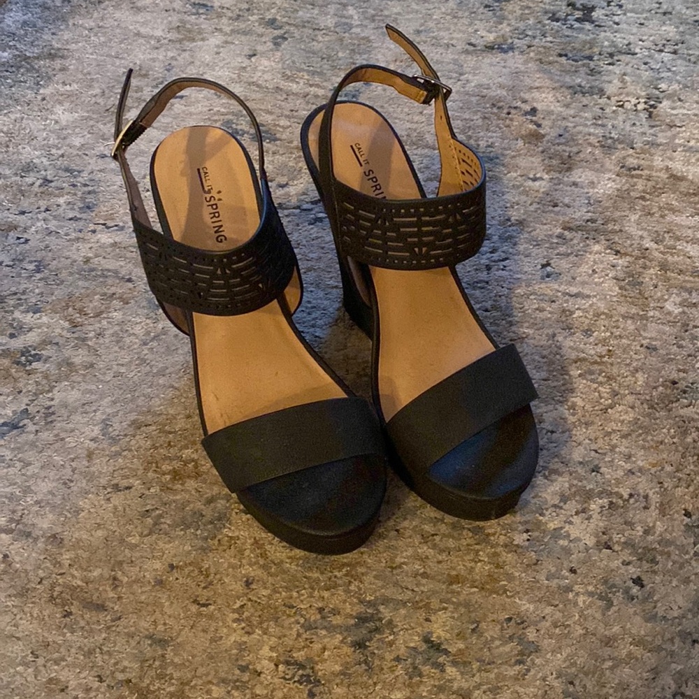 Call It Spring Black Wedges